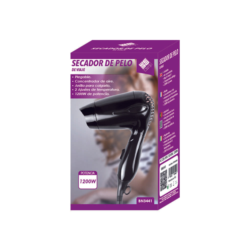 Secador De Pelo De Viaje Con Mango Plegable