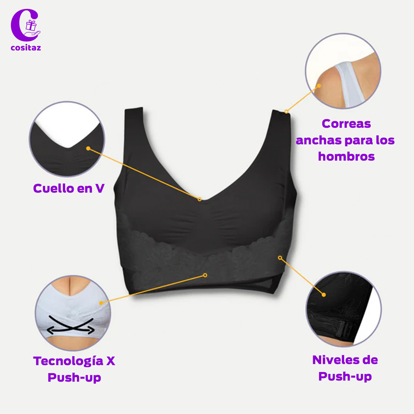 🎁Último día: Compra 1 y llévate 3🔥Sujetador superreafirmante | Sujetador push-up sin aros